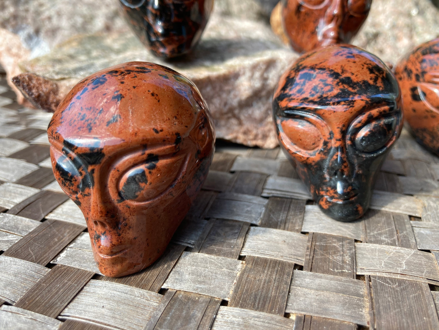 Mahogany Obsidian Alien Skull