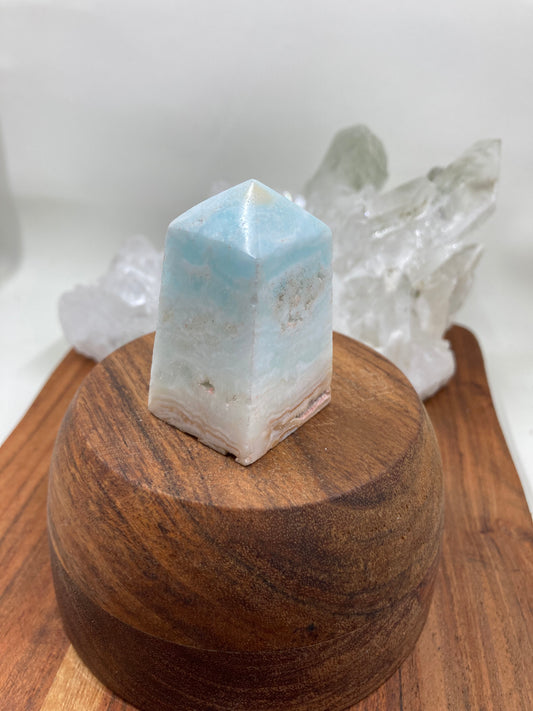 Caribbean Blue Calcite Obelisk