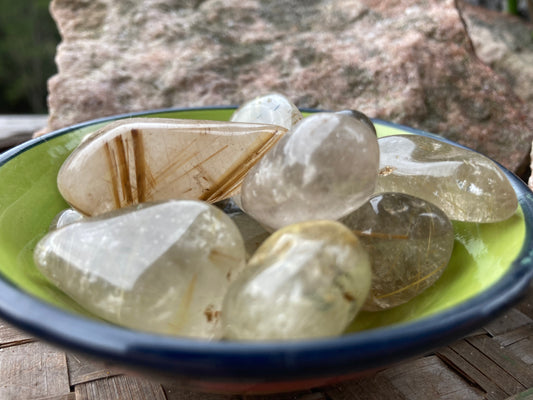 Rutilated Quartz Tumbled Stone