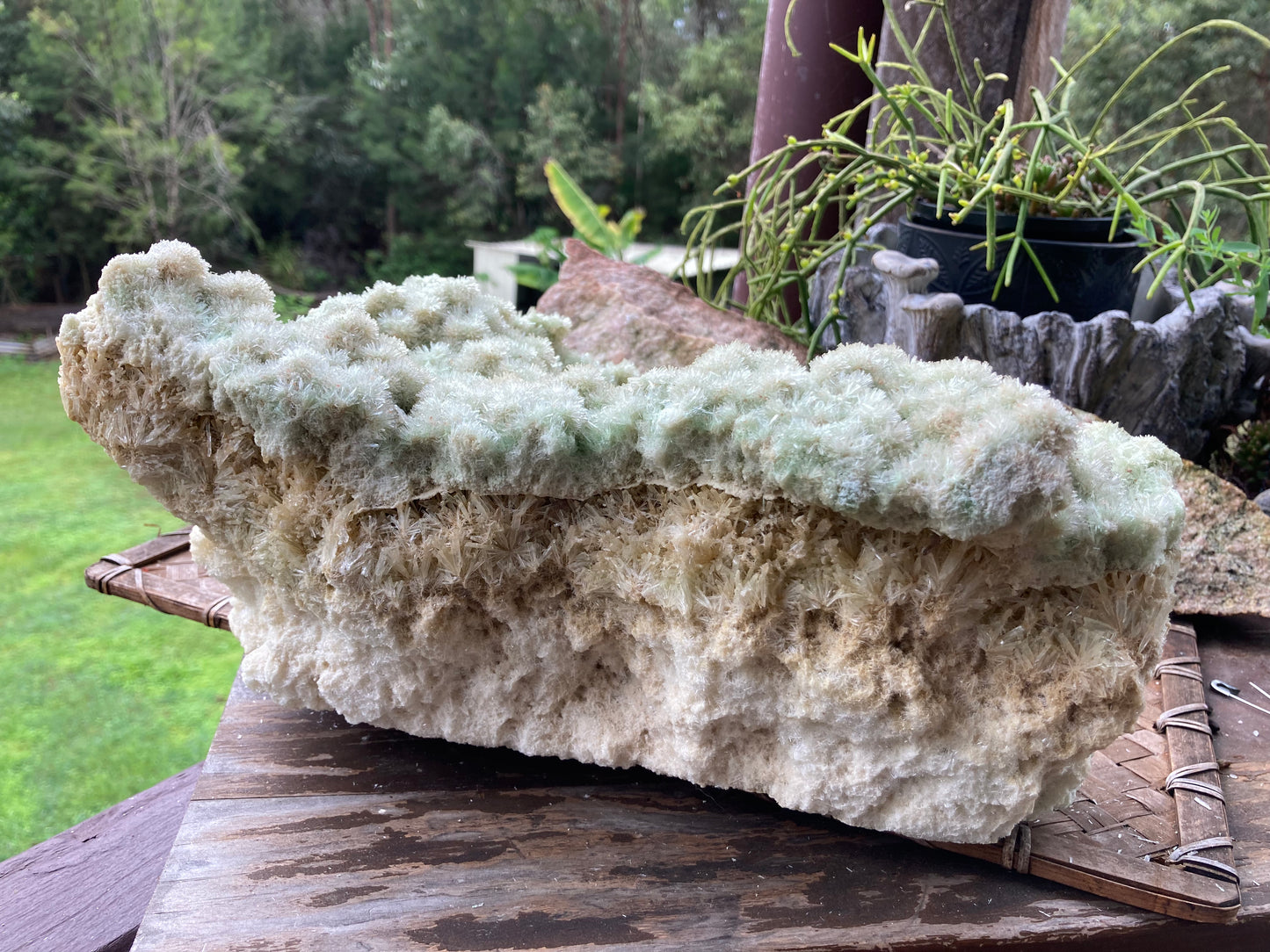 Green Gypsum Crystal Cluster