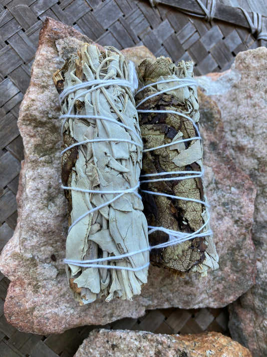 White & Black Sage Smudge Stick