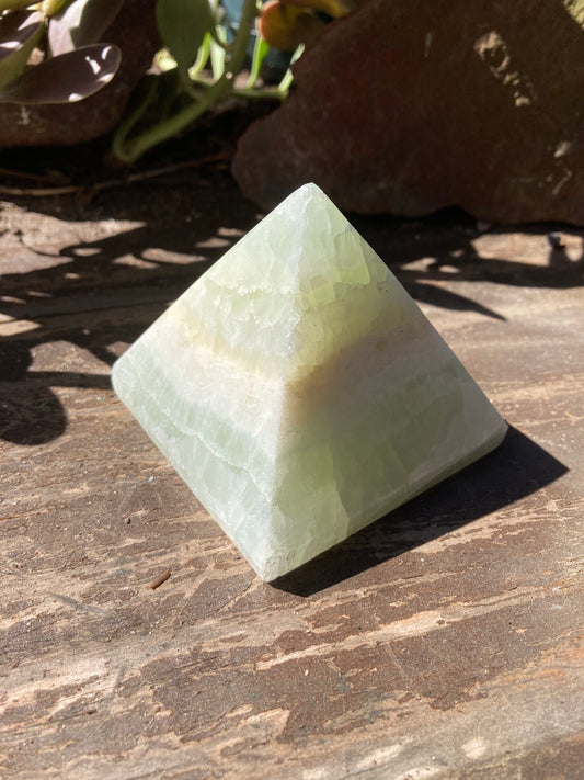 Pistachio Calcite Pyramid