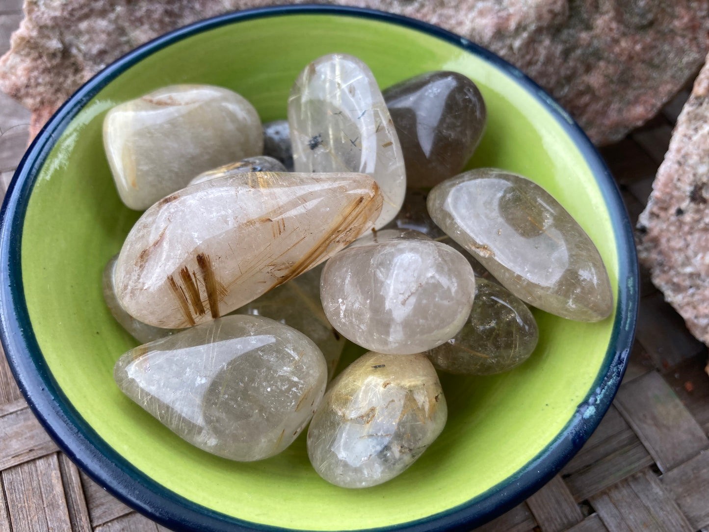 Rutilated Quartz Tumbled Stone