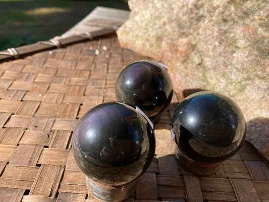 Rainbow Obsidian Spheres