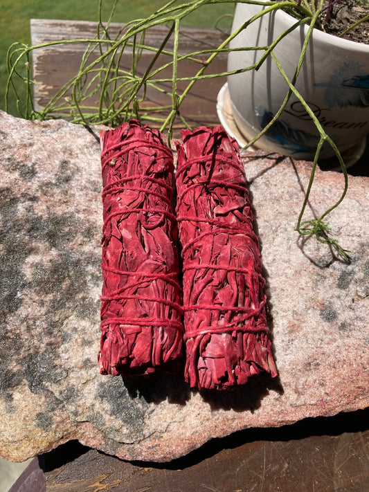 White Sage with Dragons Blood Smudging Stick