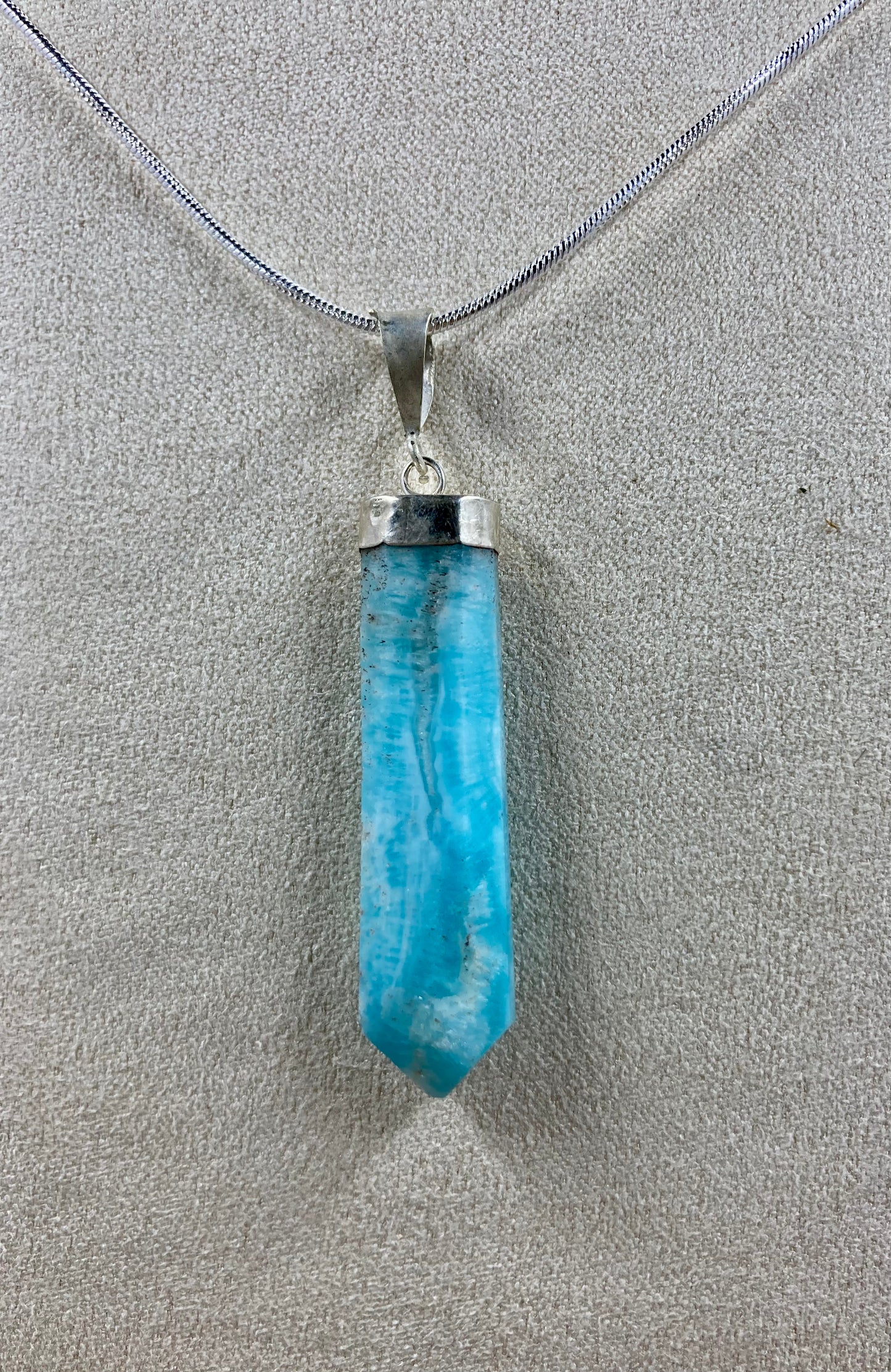 Blue Aragonite Pendant