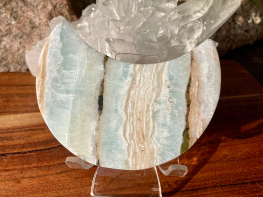 Caribbean Blue Calcite Moon