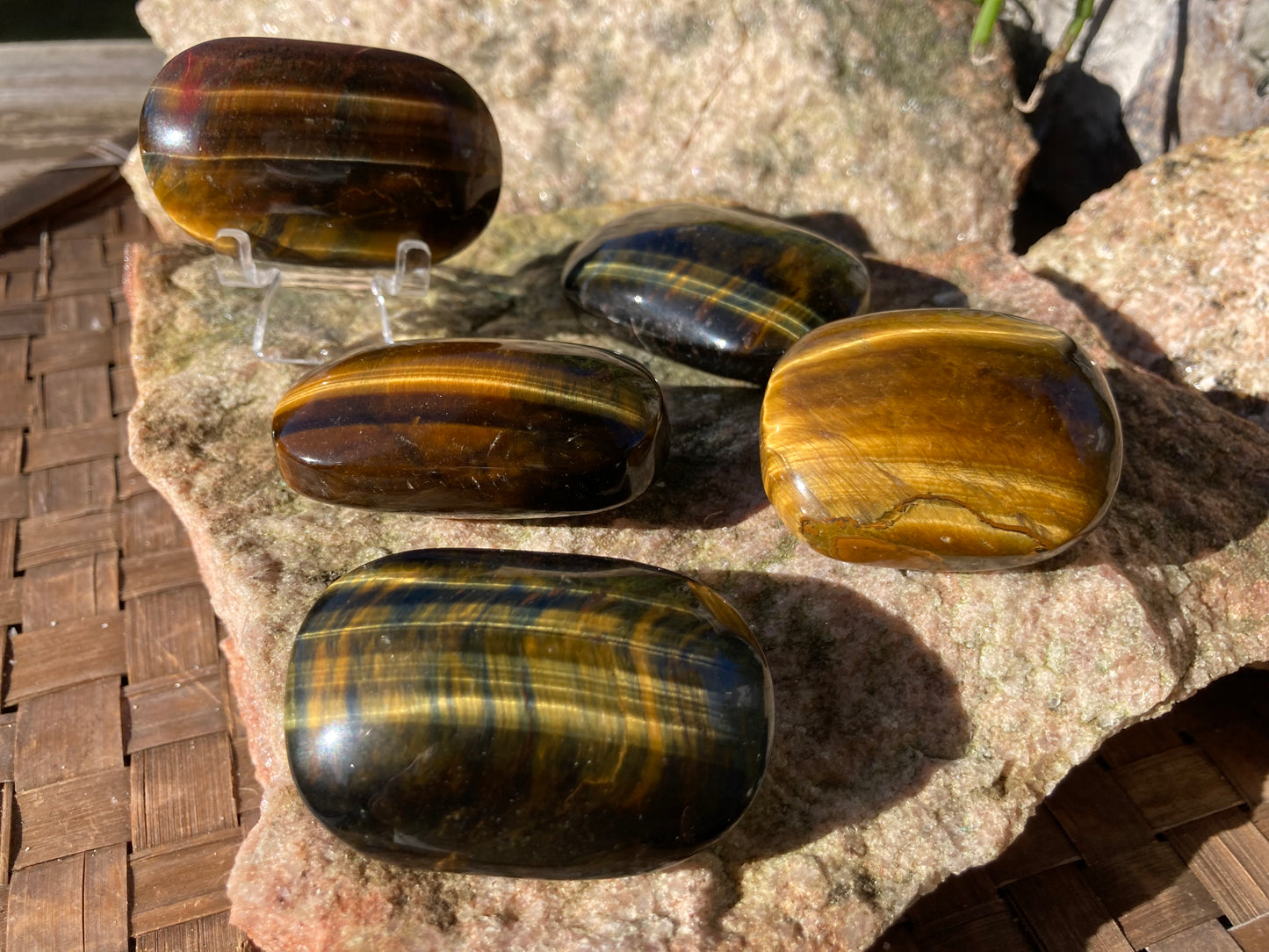 Tigers Eye Palm Stone